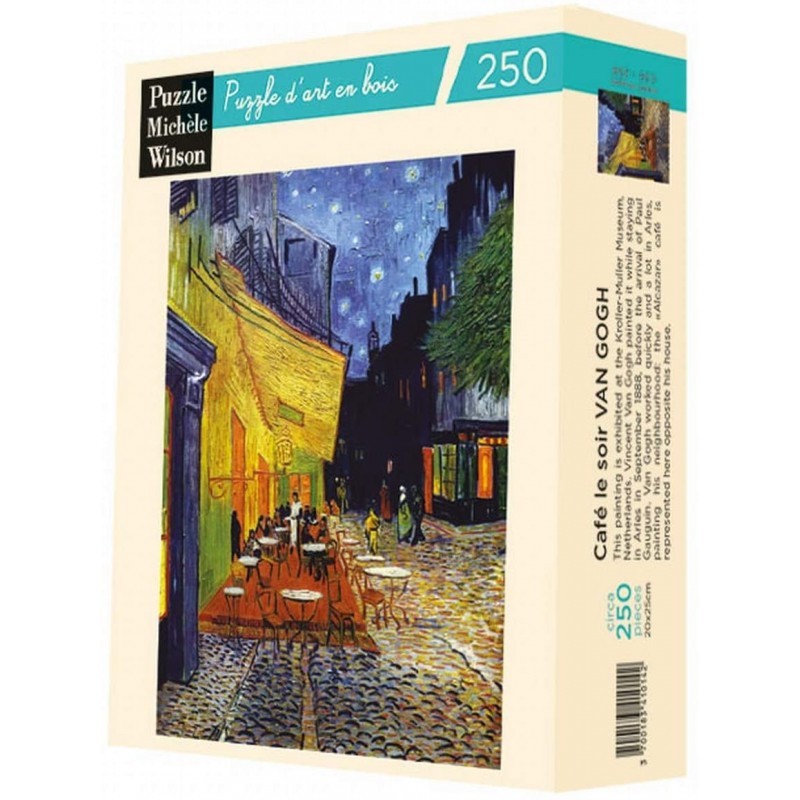 Michèle Wilson - Puzzle d'art en bois - 250 pièces - Le café le soir - Van Gogh
