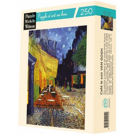 Michèle Wilson - Puzzle d'art en bois - 250 pièces - Le café le soir - Van Gogh