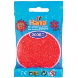 Hama - Perles - 501-35 - Taille Mini - Sachet 2000 perles rouge néon