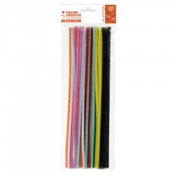 PWI - Sachet de 45 fils chenille 30cm - couleurs assorties