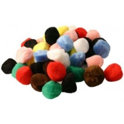 PWI - Sachet de 50 pompons - couleurs assorties