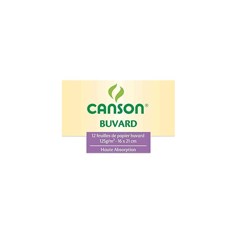 Canson - Beaux arts - Pochette de papier buvard blanc - 10 feuilles - 16x21 cm - 125 g/m2