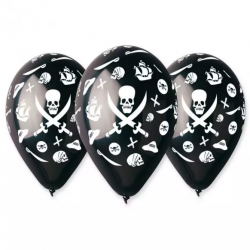 Article de fête - Sachet de 10 ballons de pirate noir