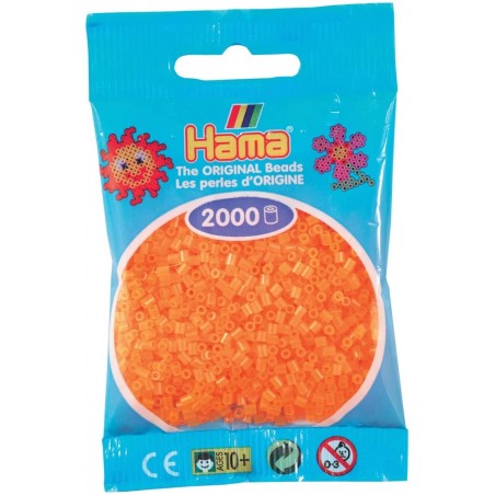 Hama - Perles - 501-38 - Taille Mini - Sachet 2000 perles orange néon