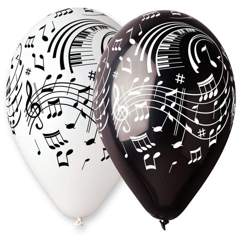 Article de fête - Sachet de 100 grands ballons avec notes de musique