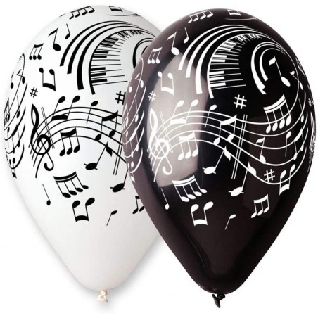 Article de fête - Sachet de 100 grands ballons avec notes de musique