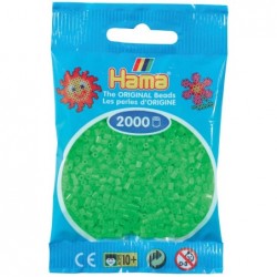 Hama - Perles - 501-42 - Taille Mini - Sachet 2000 perles vert fluorescent