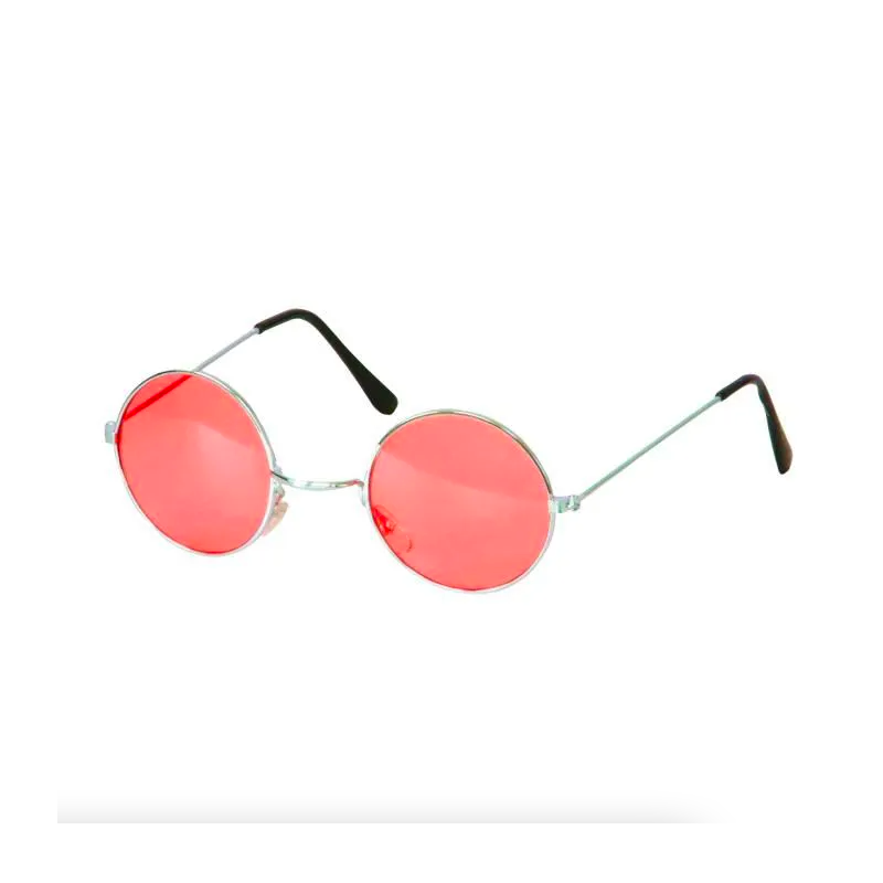 Déguisement - Lunettes de soleil hippie avec verres rouges