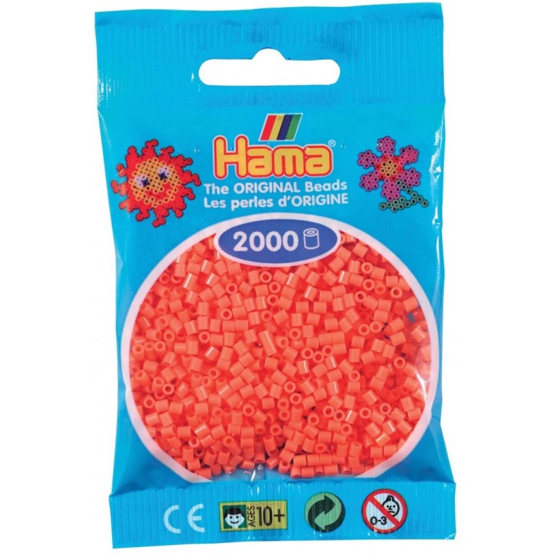 Hama - Perles - 501-44 - Taille Mini - Sachet 2000 perles rouge pastel