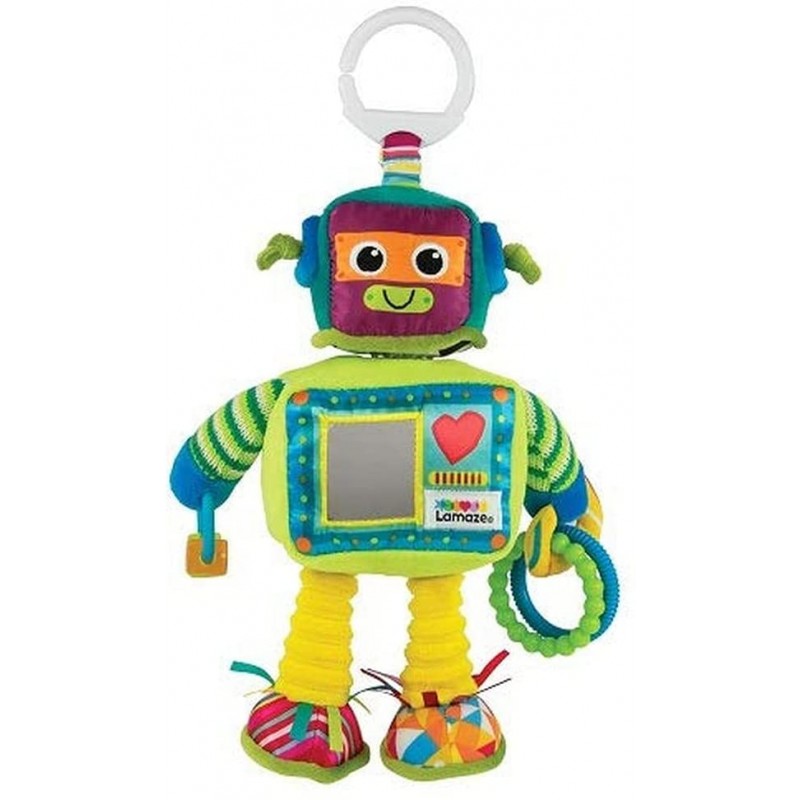 TOMY Lamaze - Peluche Jouet d'Activités Rusty - Le Robot Peluche Bébé à Clip pour Berceau ou Pousset