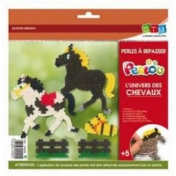 DTM - Loisirs créatifs - Perlou - Kit chevaux avec 1000 perles à repasser