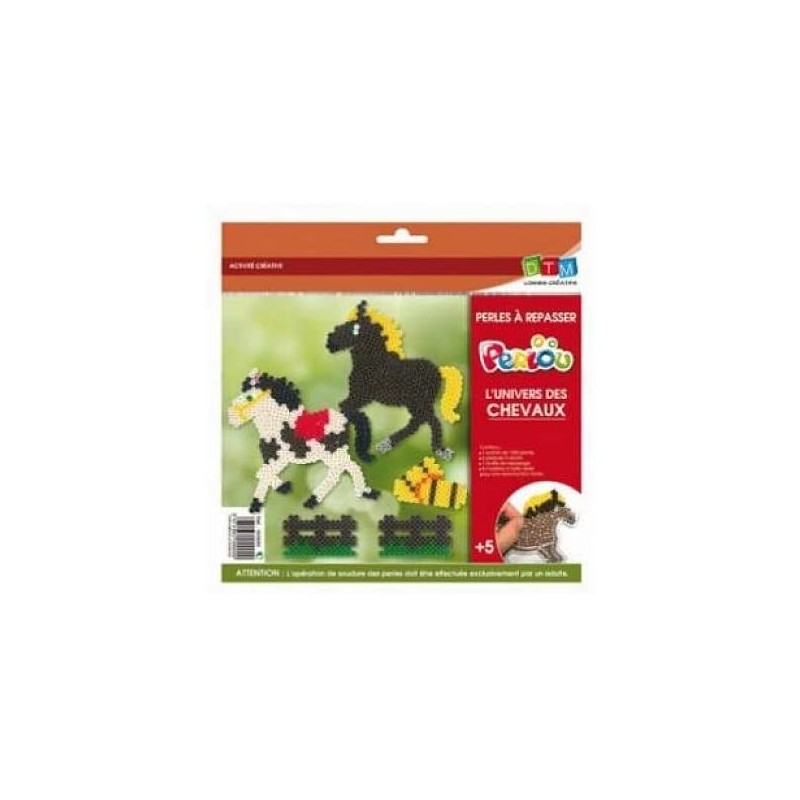 DTM - Loisirs créatifs - Perlou - Kit chevaux avec 1000 perles à repasser