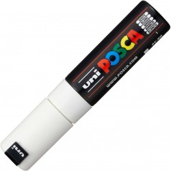 Posca - Marqueur PC-8K - Pointe large biseautée - Blanc