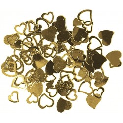 Rayher - Sachet de paillettes métalliques dorées - Coeurs pleins et vides - 12 grammes