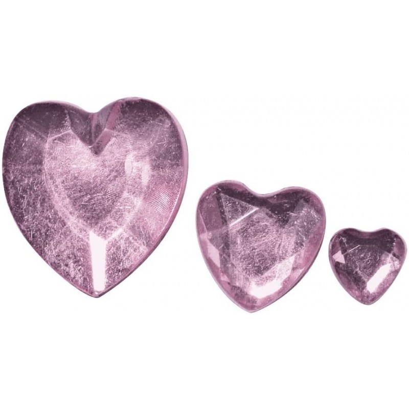 Rayher - Blister de 310 pierres strass acryliques - Coeur - 6 à 14 mm
