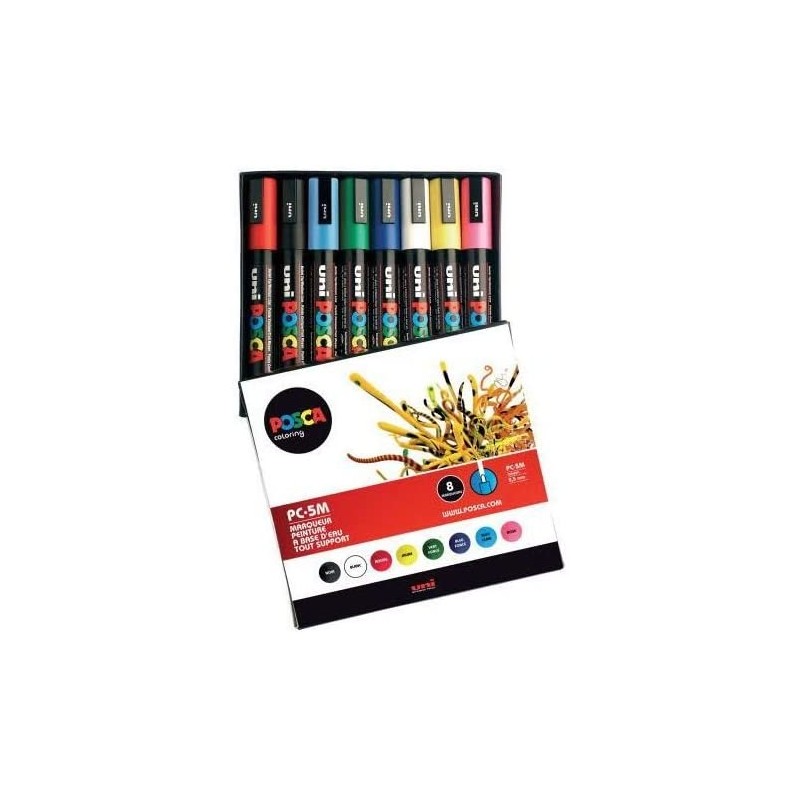 Coffret 14 Marqueurs POSCA PC-5M – Peinture Opaque à Base D'eau Pour Multiples Surfaces