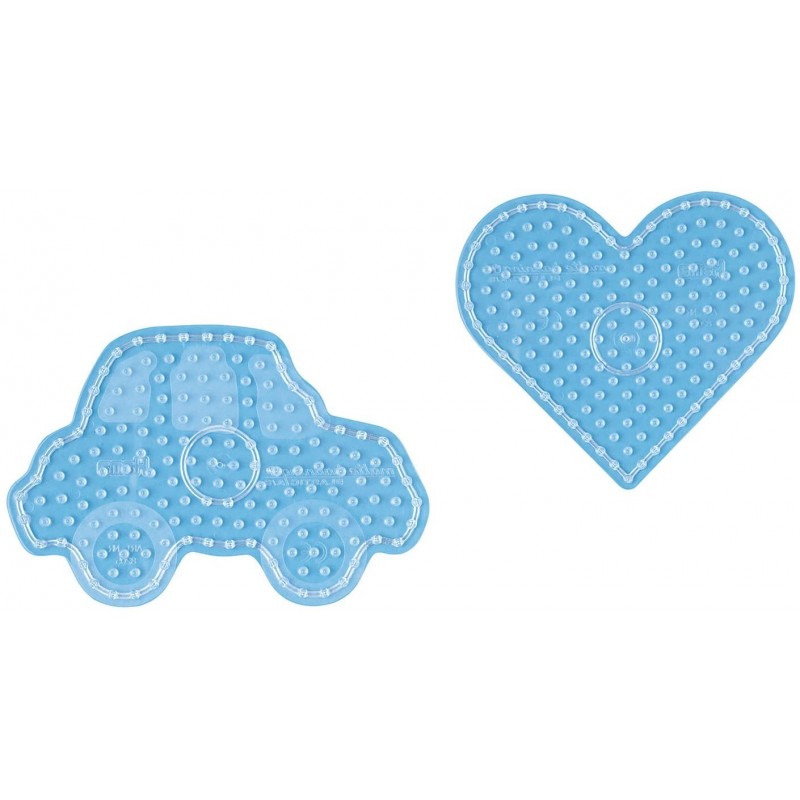 Hama - Perles - 8253 - Taille Maxi - Sachet de 2 plaques coeur et voiture