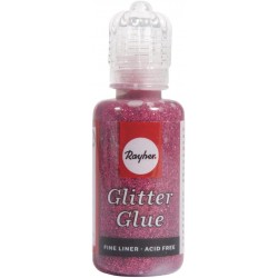 Rayher - Pot de glitter glue - Colle pailletée - Rouge clair - 20 ml