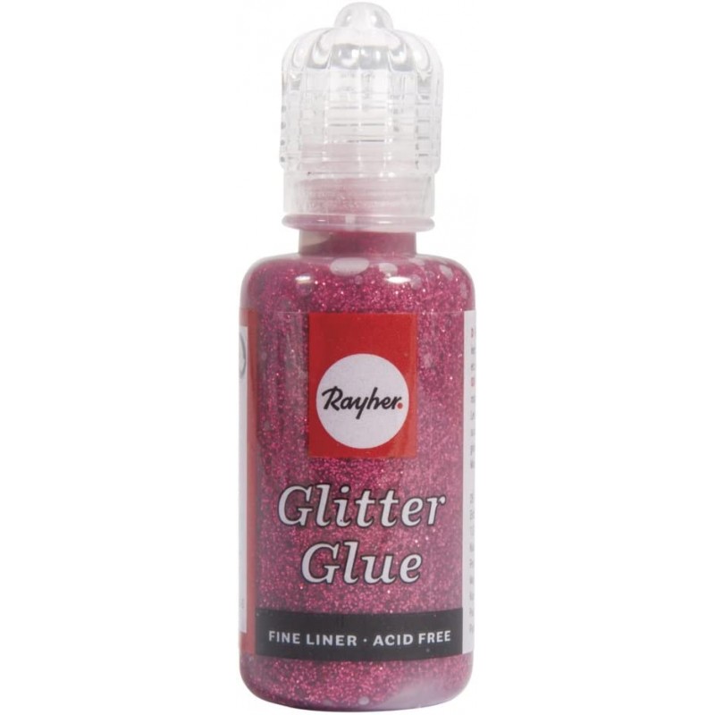 Rayher - Pot de glitter glue - Colle pailletée - Rouge clair - 20 ml