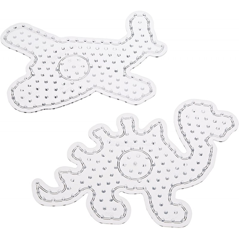 Hama - Perles - 8257 - Taille Maxi - Sachet de 2 plaques dinosaure et avion