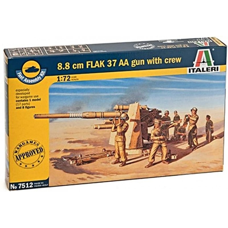 Italeri - I7512 - Maquette - Chars d'assaut - Flak 37 88MM - Echelle 1:72