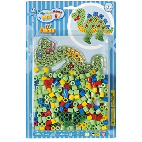 Hama - Perles - 8909 - Taille Maxi - Blister 250 perles et plaque Dinosaure