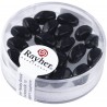 Rayher - Boîte de 20 perles olives en verre - Renaissance - Noir - 9x6 mm