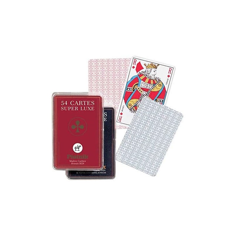 Piatnik - Jeu de cartes - Jeu de 54 cartes luxe Françaises - Boîte plastique