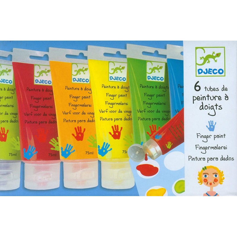 Djeco - DJ08860 - Les couleurs des petits - 6 tubes de peinture à doigts