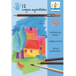 Djeco - DJ08824 - Les couleurs des grands - 12 crayons aquarellables