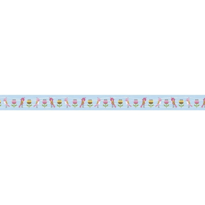 Rayher - Rouleau de washi tape - Fleurs et oiseaux - 15 mm x 5 mètres
