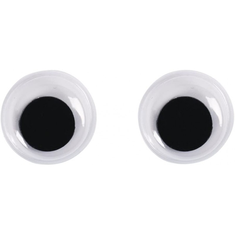 Rayher - Blister de 10 yeux mobiles en plastique - Blanc et noir - 12 mm