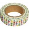 Rayher - Rouleau de washi tape - Petits points colorés - 15 mm x 15 mètres