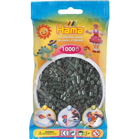 Hama - Perles - 207-28 - Taille Midi - Sachet 1000 perles vert foncé