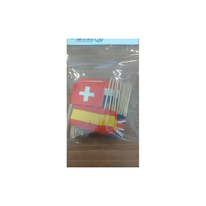 Rayher - Blister de 50 cure-dents avec drapeaux - 10 cm