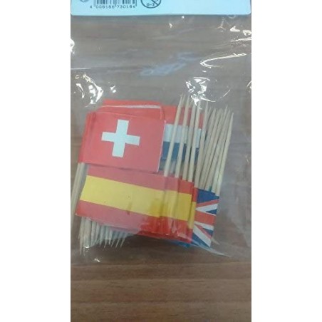 Rayher - Blister de 50 cure-dents avec drapeaux - 10 cm