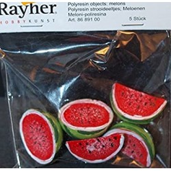 Rayher - Blister de 5 petites pastèques décoratives en résine