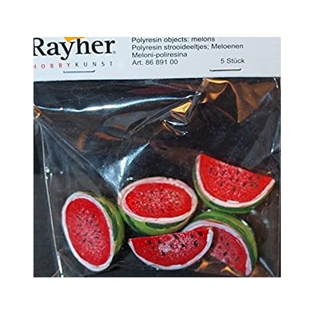 Rayher - Blister de 5 petites pastèques décoratives en résine