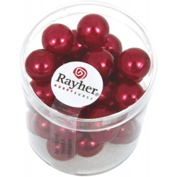 Rayher - Boîte de perles en verre - Renaissance - Rouge - 10 mm - Environ 35 perles