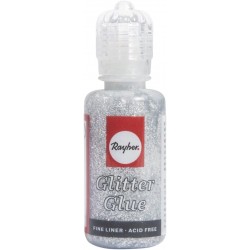 Rayher - Pot de glitter glue - Colle pailletée - Argent - 20 ml