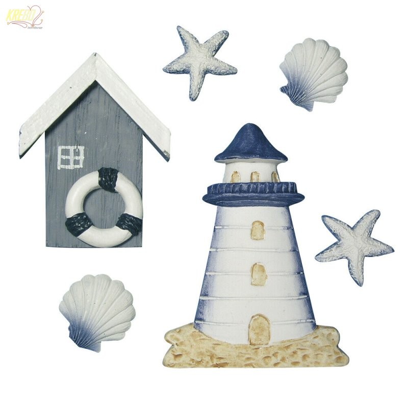 Rayher - Blister de 6 miniatures en résine pour décoration - Maison de plage