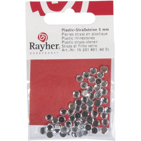 Rayher - Blister de 60 pierres strass en plastique - 5 mm