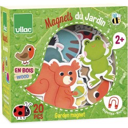 Vilac - Coffret de 20 magnets en bois - Le jardin