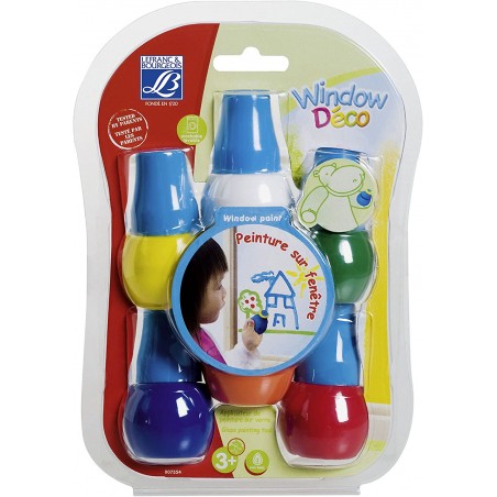 Lefranc Bourgeois - Loisirs créatifs - Applicateur de gouache fenêtres pour enfants - 6 bouteilles d