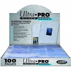 Ultra Pro - Silver series - Feuilles de classeur pour cartes - 100 feuilles de 9 pochettes