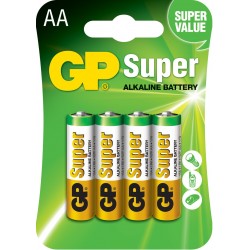 GP Blister de 4 Alcalines Super AA 1,5 V