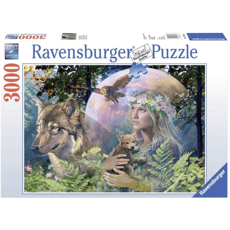 Ravensburger - Puzzle 3000 pièces - Loups au clair de lune