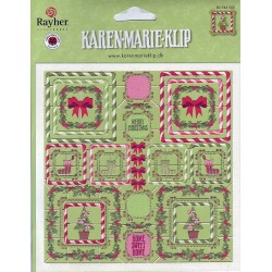 Rayher - Blister de feuilles décoratives - Cadres de Noël