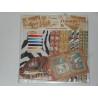 kit, set scrapbooking (2 cartes,6 feuilles,5 rubans, 1 sticker) - (thème l'inde)