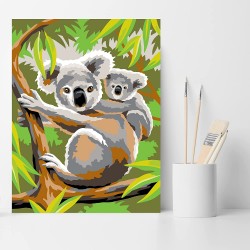 OZ - Loisirs créatifs - Peinture par numéro - Débutants - Koalas